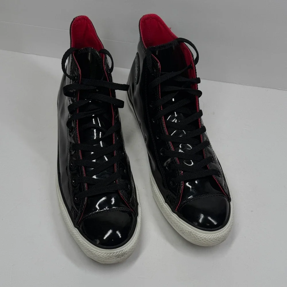 Converse Chuck Taylor High Top Sneaker Patent Leather Black Casual Size 12 - Picture 2 of 9